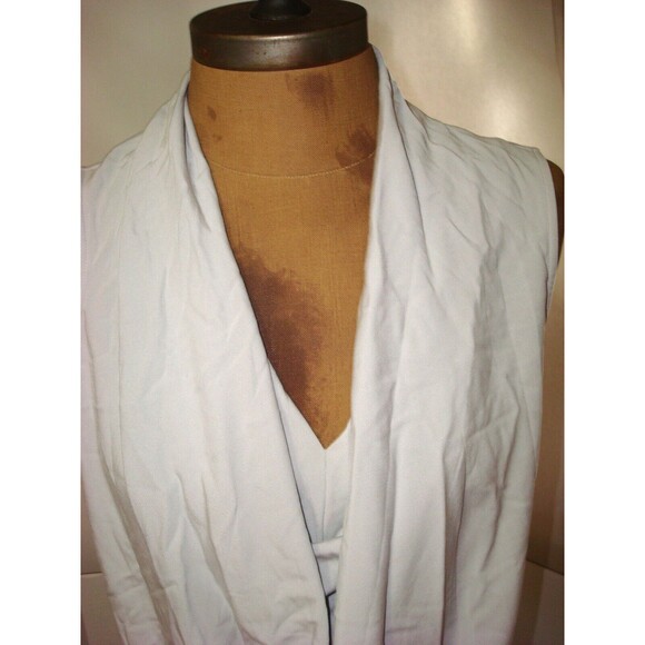NWT New Designer Josie Natori Top Blouse Light Gray Womens S Cowl Sleeveless - Picture 2 of 5